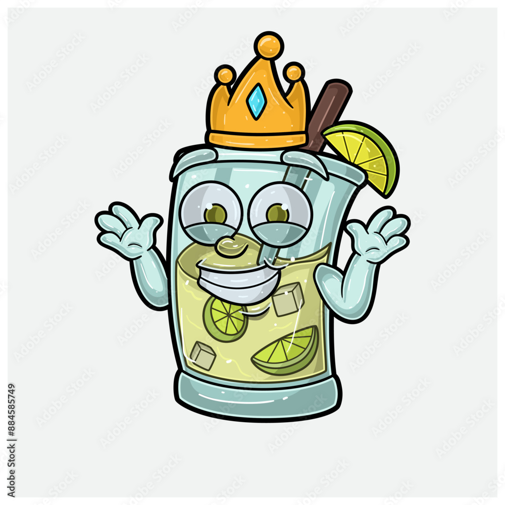 Mojito Mascot Character Cartoon With Dont Know Smile expression. For brand, label, packaging and product. Mojito Mascot Character Cartoon With Dont Know Smile expression. For brand, label, packaging and product.