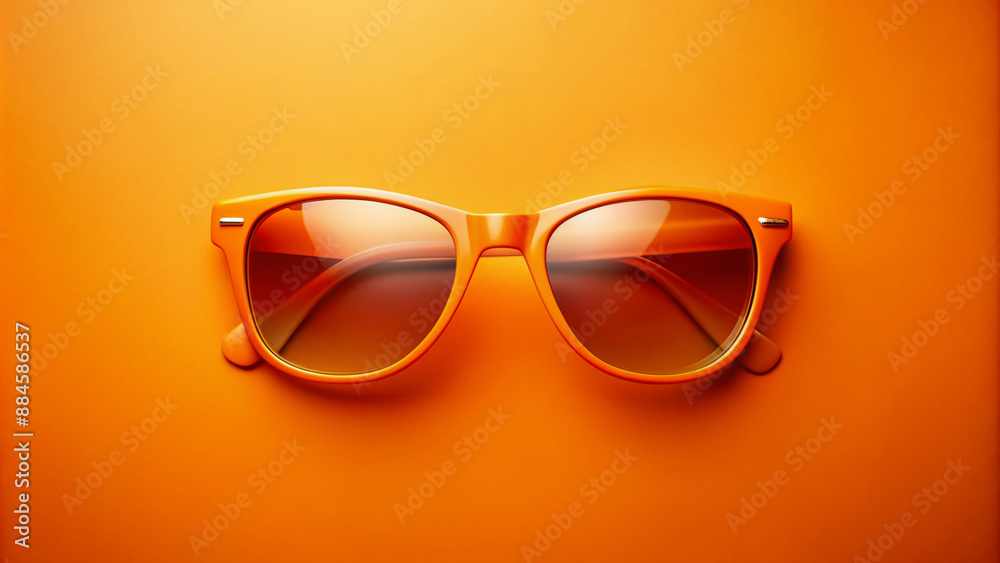 Vibrant orange background featuring a trendy, modern sunglasses prop, symbolizing confidence, fashion, and summer vibes, perfect for advertising and marketing materials. Vibrant orange background featuring a trendy, modern sunglasses prop, symbolizing confidence, fashion, and summer vibes, perfect for advertising and marketing materials.