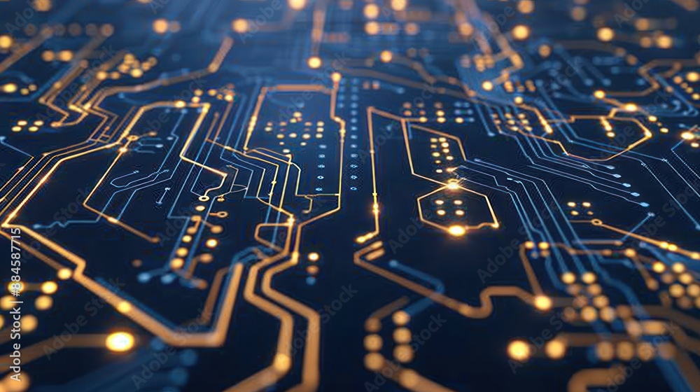 Abstract Circuit Board with Glowing Pathways Abstract Circuit Board with Glowing Pathways