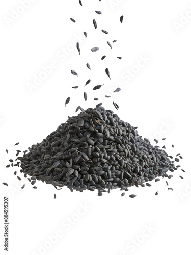 Isolated PNG Tiny Black Powerhouses: Niger Seeds , GENERATIVE AI