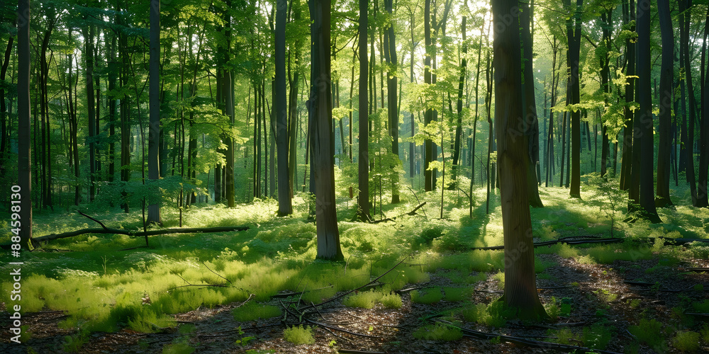 Obraz premium Matas com Diversidade de Árvores e Plantas