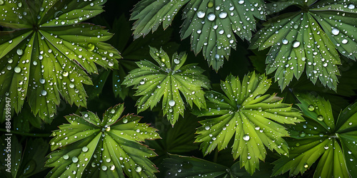 Folhas Verdes com Gotas de Orvalho photo