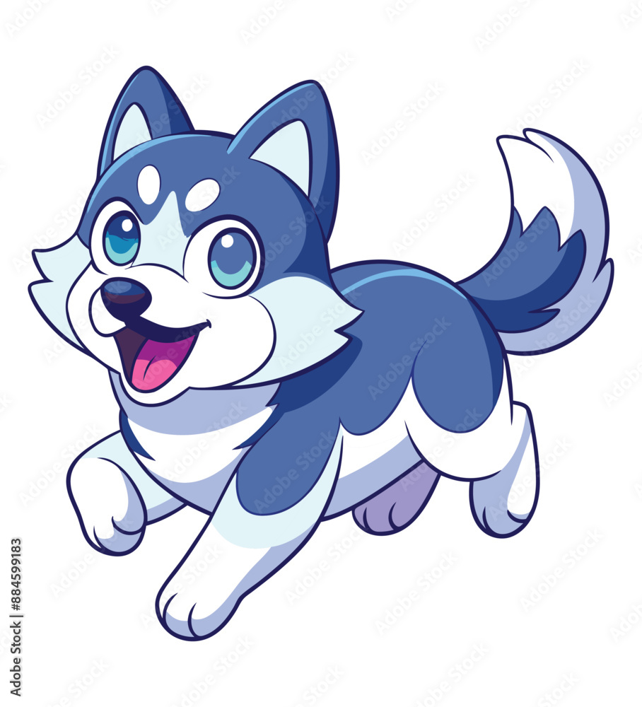 Adorable husky on the run Adorable husky on the run