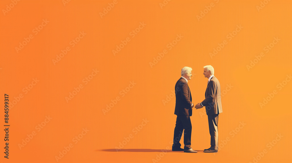 A senior agent assisting a junior colleague, supportive and nurturing, left third copy space