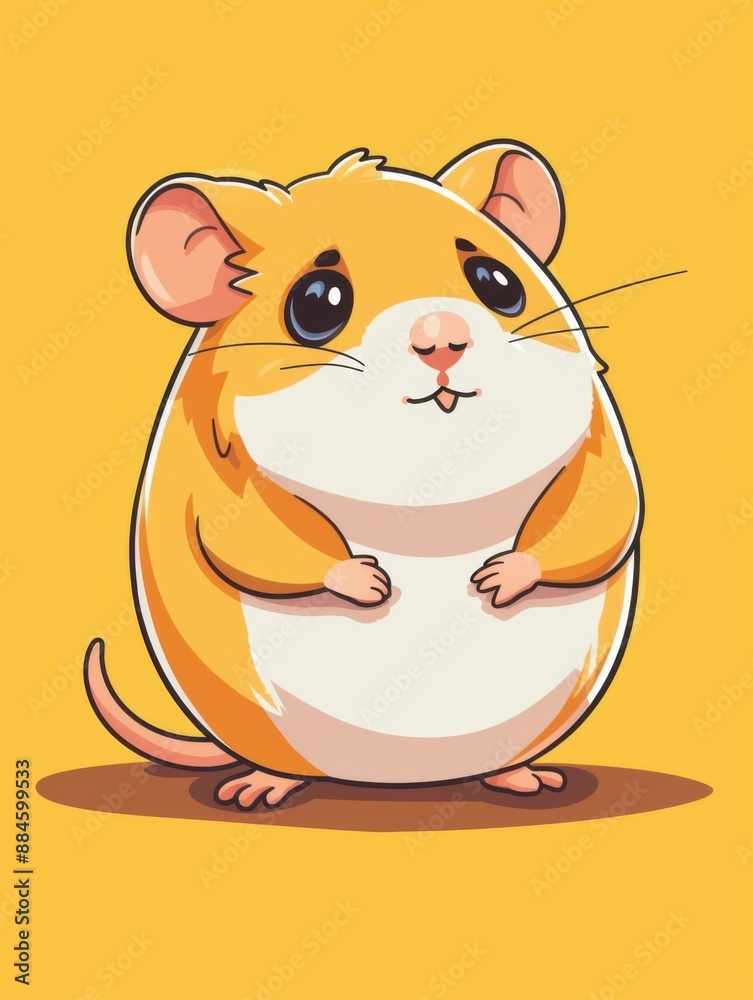 Cute cartoon hamster standing upright Cute cartoon hamster standing upright