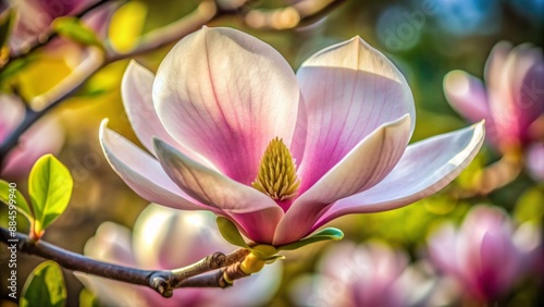 A magnolia flower in close-up detail.