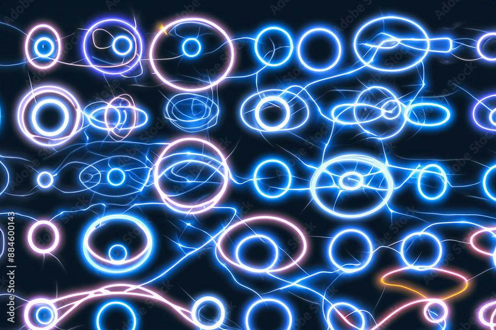 A series of glowing circles in various sizes and colors A series of glowing circles in various sizes and colors