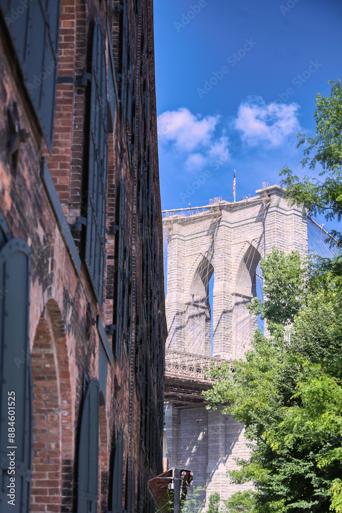 The Brooklyn Bridge from Dumbo, Brooklyn, New York