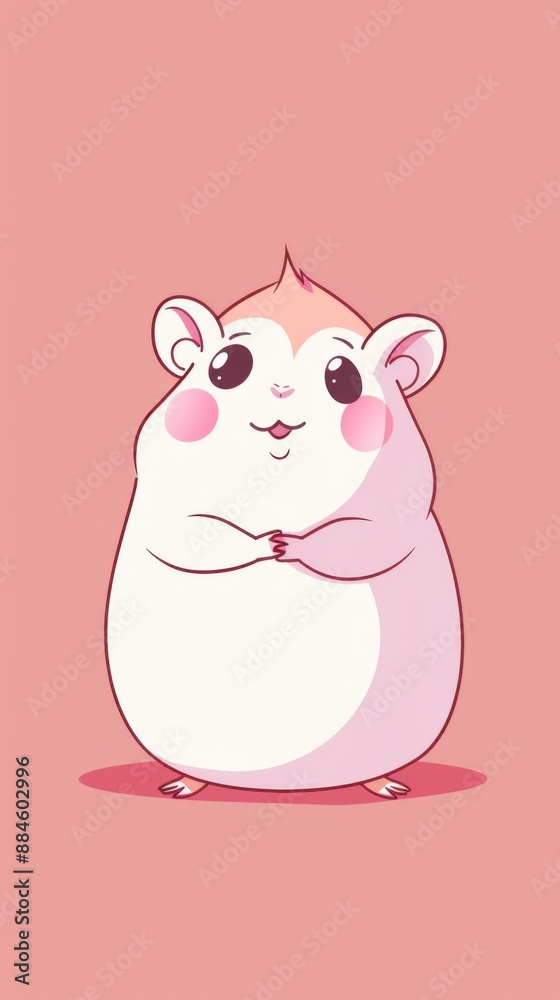 Cute cartoon hamster standing upright