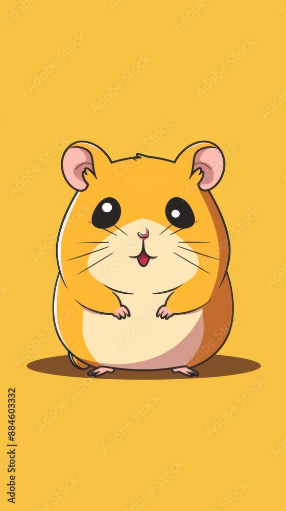 Cute cartoon hamster standing upright