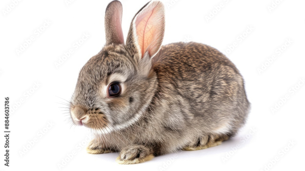 Adorable rabbit looking at the camera with curiosity, isolated on a white background Adorable rabbit looking at the camera with curiosity, isolated on a white background