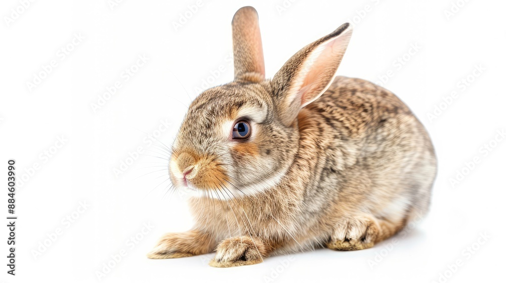 Curious rabbit with a gentle look, staring at the camera, isolated on white Curious rabbit with a gentle look, staring at the camera, isolated on white