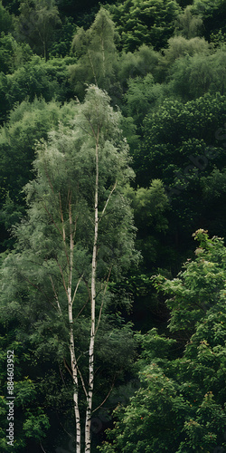 Árvores exuberantes em uma floresta densa photo