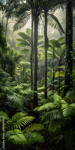 Floresta Sustentável com Árvores Verdes Emaranhadas photo