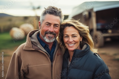 Portrait of a middle aged couple on farm © CojanAI