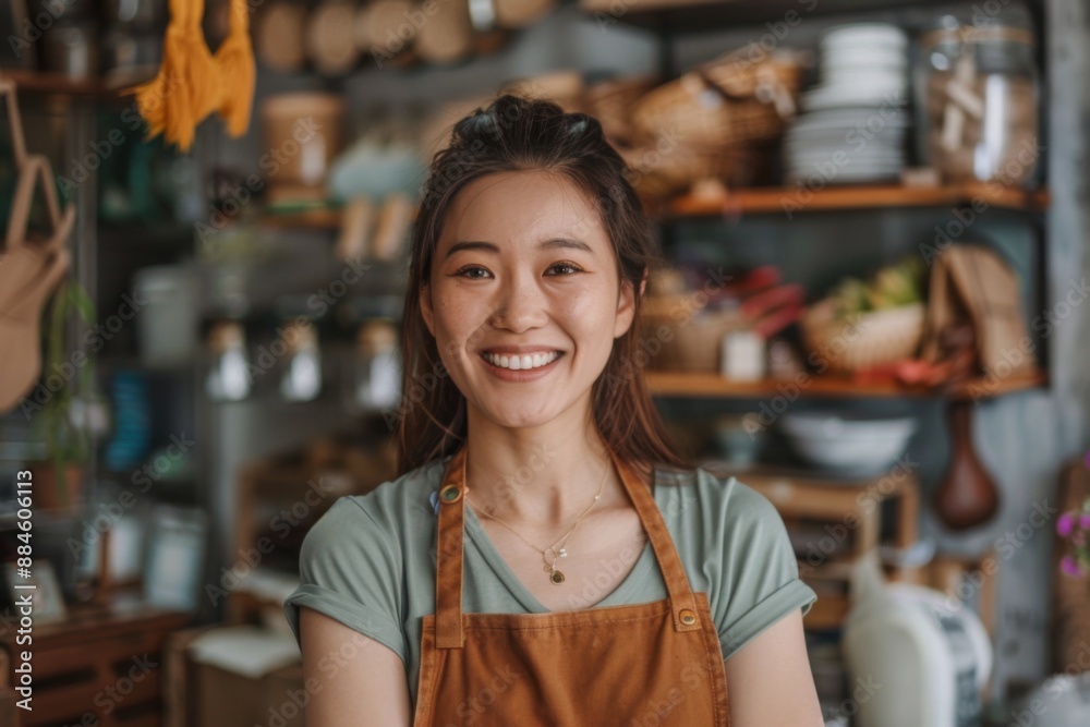 Portrait of a smiling young woman small business owner Portrait of a smiling young woman small business owner
