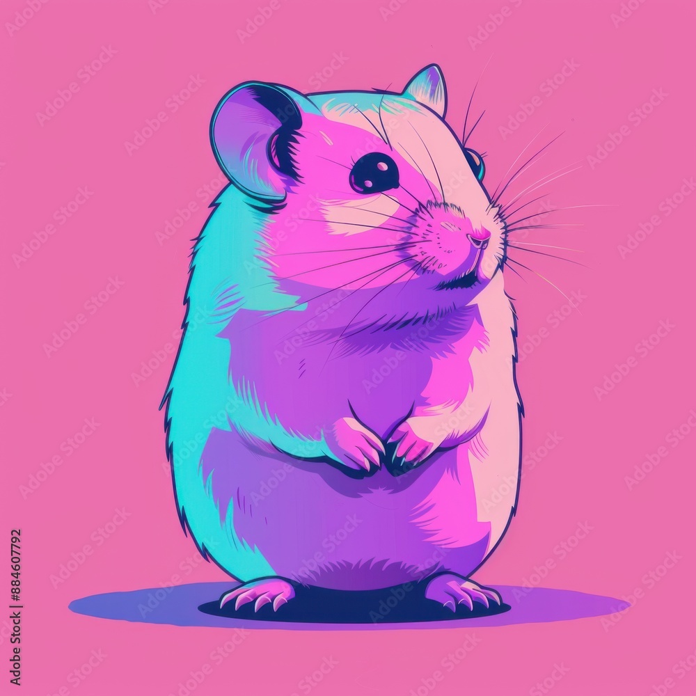 Cute cartoon hamster standing upright Cute cartoon hamster standing upright
