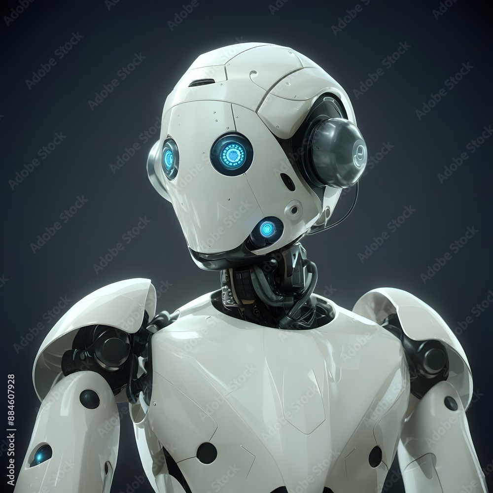 Men robot representative of modern technology artificial intelligence Men robot representative of modern technology artificial intelligence