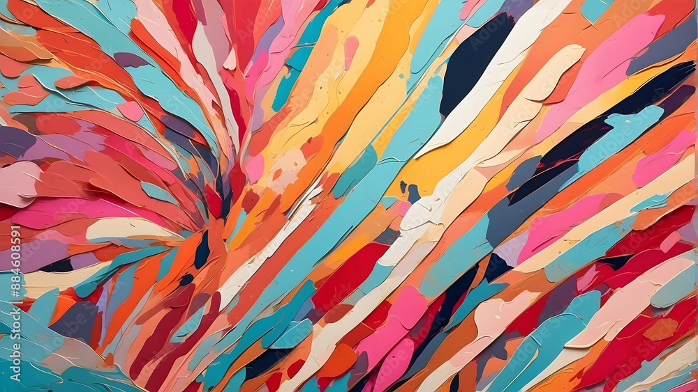 Explosive colorful abstract painting close-up Explosive colorful abstract painting close-up