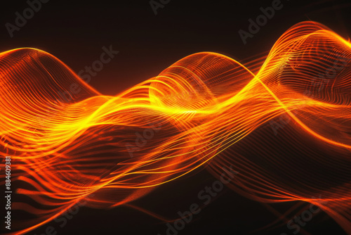 Vivid orange light waves on a dark background creating a sense of movement and energy