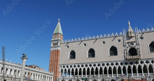 Basilica of Saint Mark and San Marco in Venice city Italy.