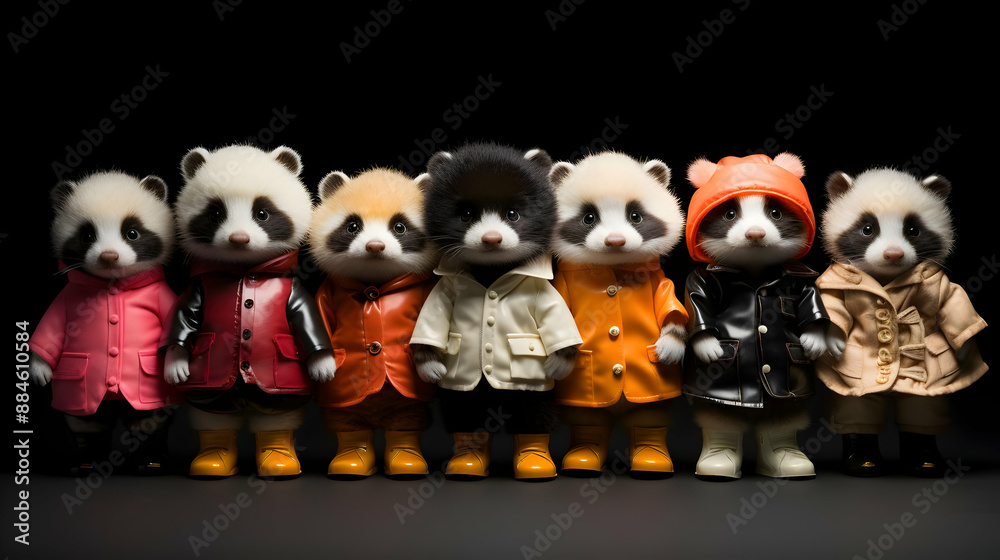 Cute Raccoon Plush Toys in Raincoats Cute Raccoon Plush Toys in Raincoats