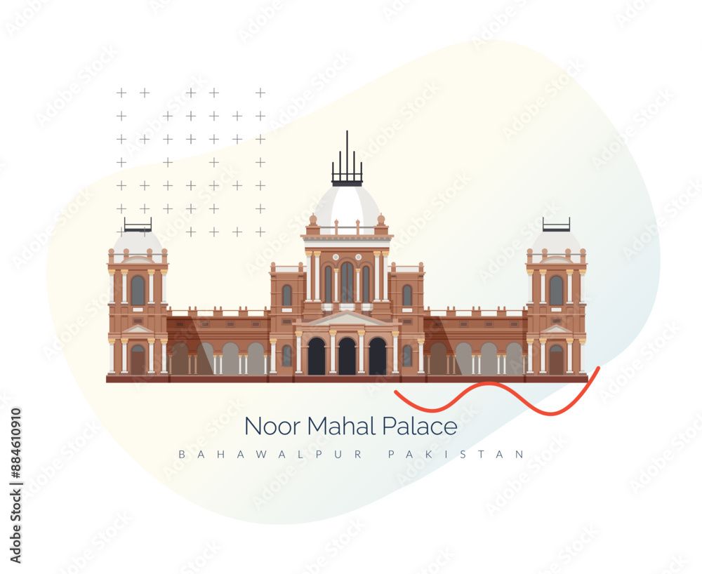 Obraz premium Noor Mahal - Bahawalpur - Stock Illustration