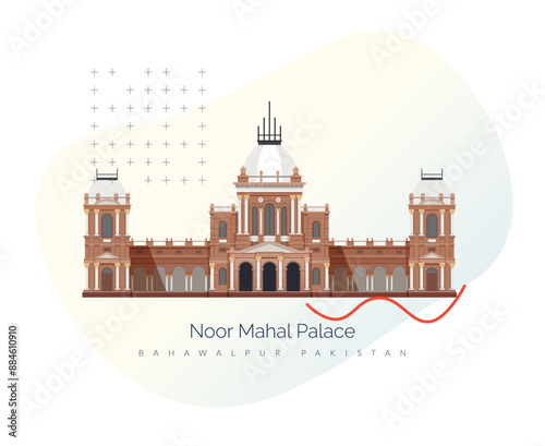 Noor Mahal  - Bahawalpur - Stock Illustration