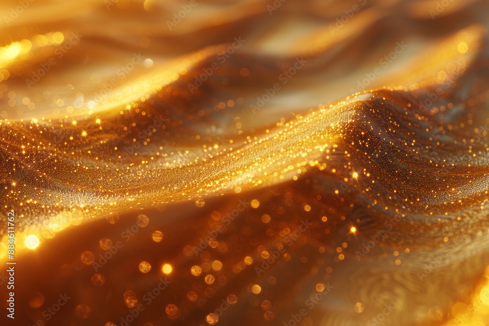 Shimmering golden waves of glitter and light. Magical sparkles dance in a warm, dreamy glow. Luxurious and mesmerizing. Shimmering golden waves of glitter and light. Magical sparkles dance in a warm, dreamy glow. Luxurious and mesmerizing.