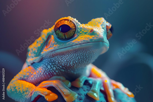 Close-up of a Frog with Vibrant Colors