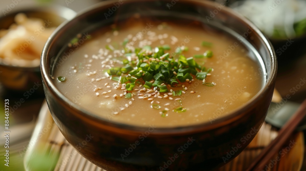 The national cuisine of Japan. Miso soup made from cauliflower and beans. The national cuisine of Japan. Miso soup made from cauliflower and beans.