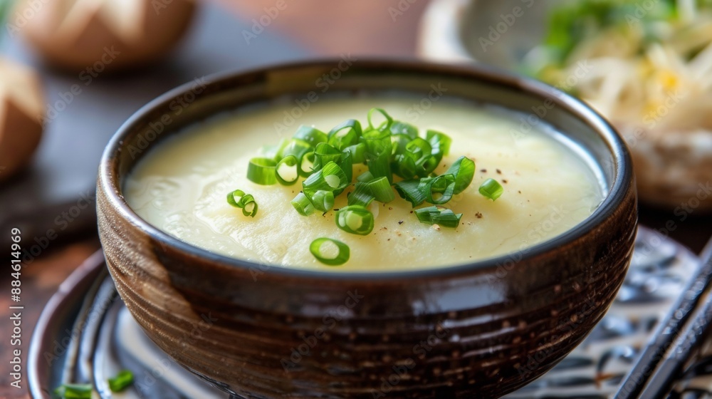 The national cuisine of Japan. Mashed potato soup in Japanese. The national cuisine of Japan. Mashed potato soup in Japanese.