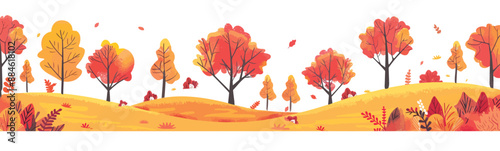 Autumn foliage in a park isolated vector style