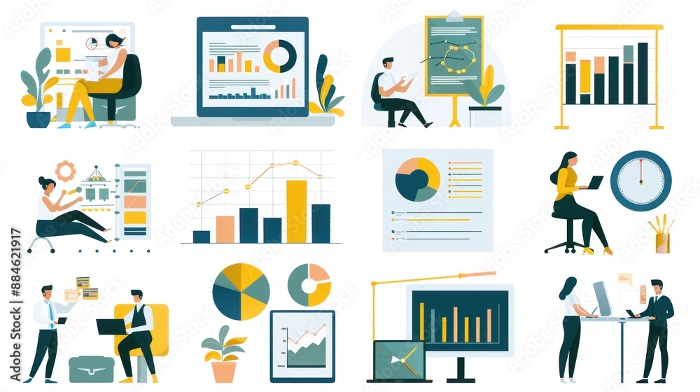 Business Analytics and Data Analysis Illustration Business Analytics and Data Analysis Illustration