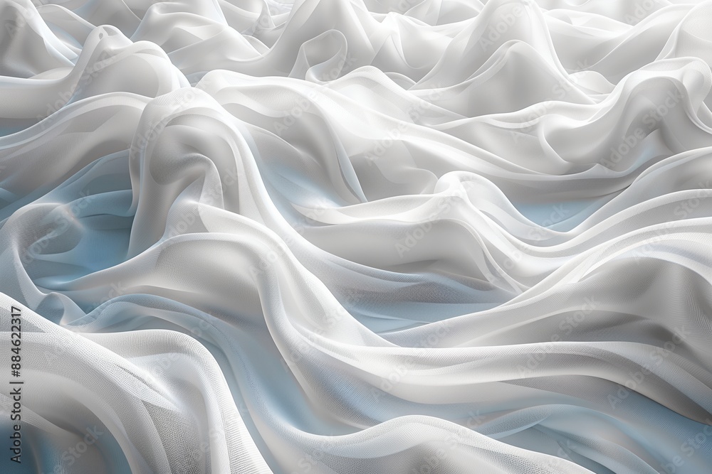 Obraz premium White Fabric Draped Over Blue Background