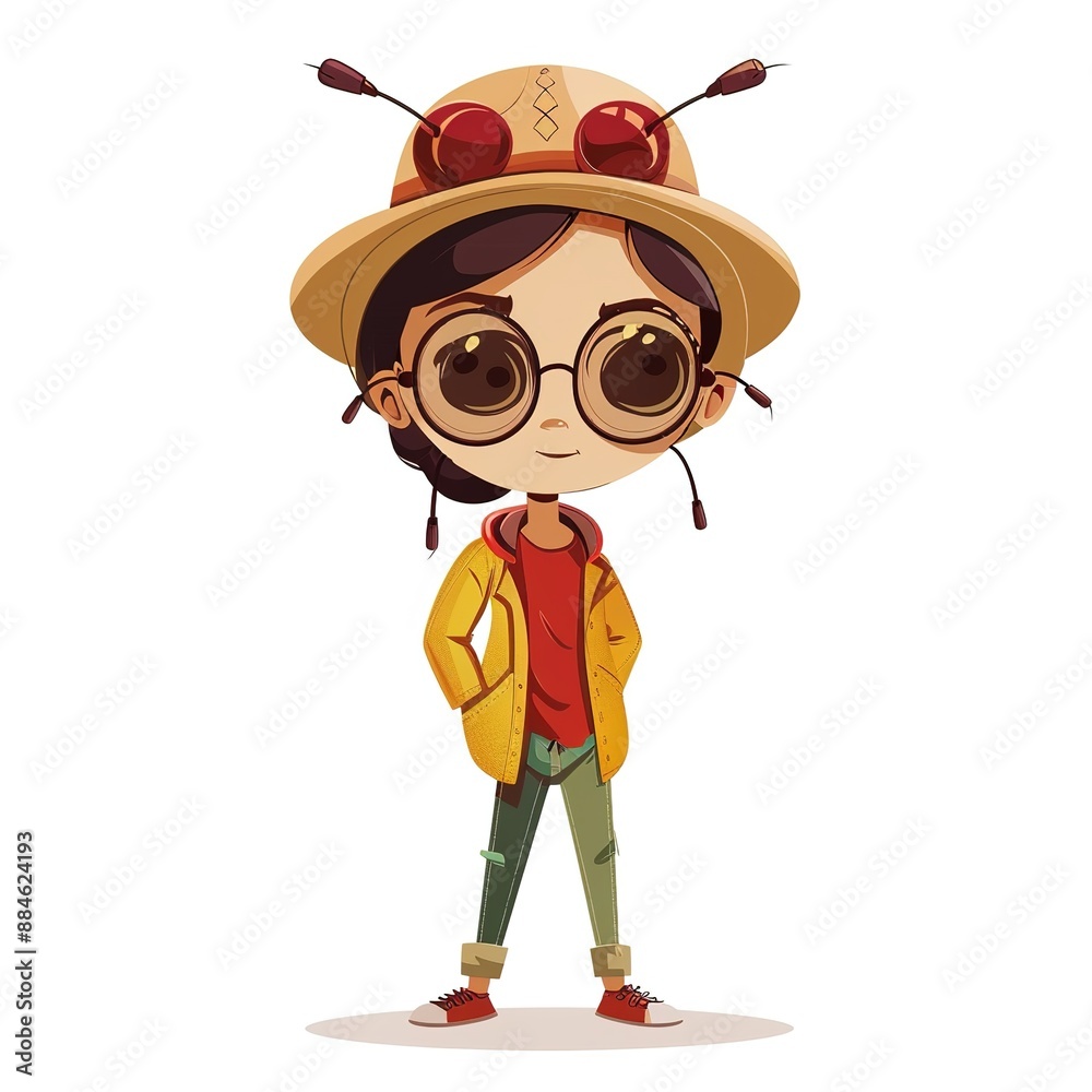 Naklejka premium Ant Tomboy fashion cartoon isolated whitebackground