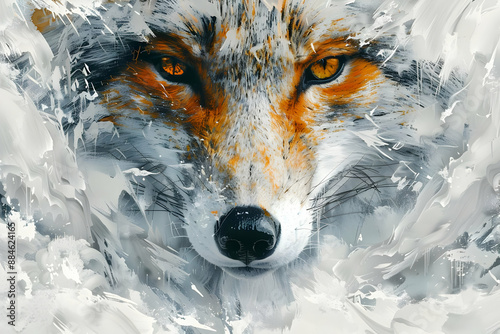 Abstract Fox Face Painting photo