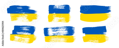 Set of Ukrainian national flags