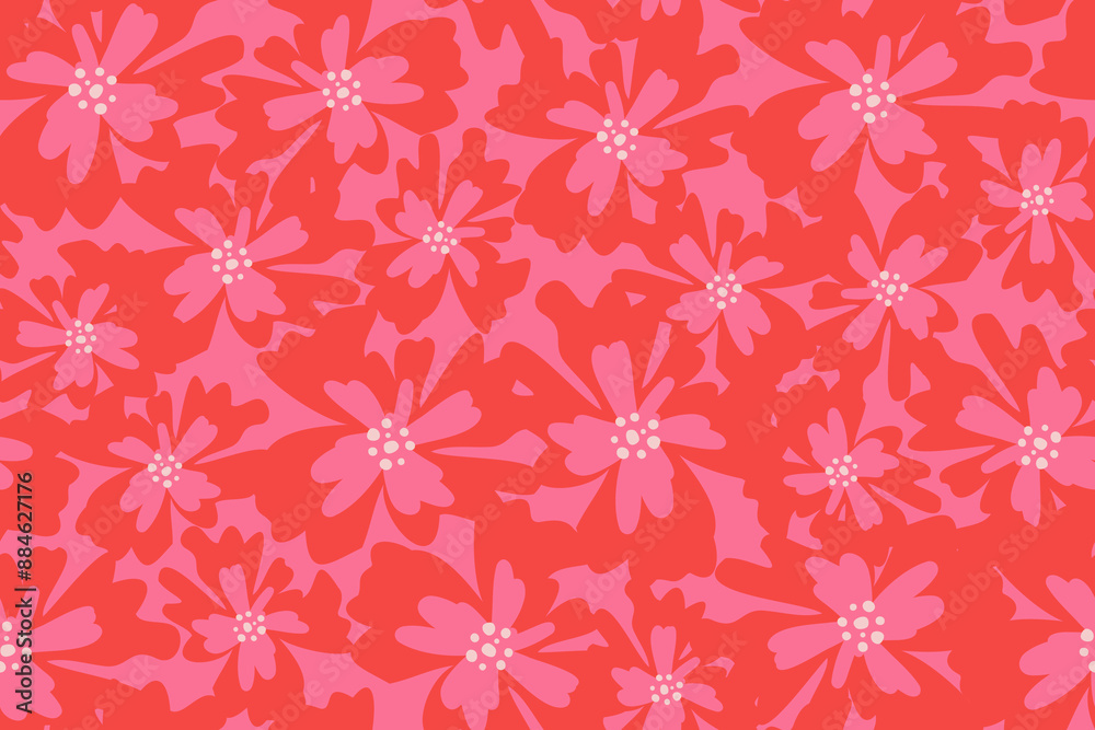 Hand drawn flowers, seamless pattern with florals for fabric, textiles, clothing, wrapping paper, cover, banner, interior decor Hand drawn flowers, seamless pattern with florals for fabric, textiles, clothing, wrapping paper, cover, banner, interior decor