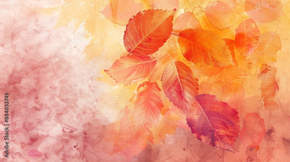 Autumn fall watercolor leaves design element wallpaper background
Autumn fall watercolor leaves design element wallpaper background