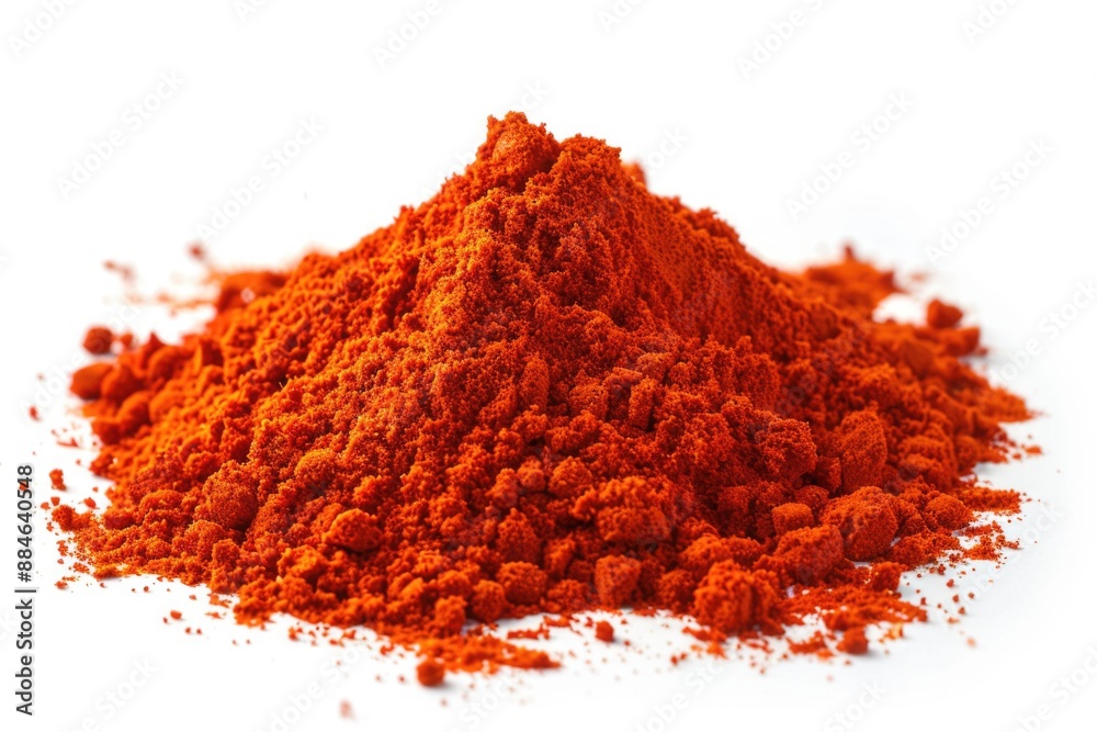 A small amount of red powder sits on a white surface, awaiting use or further manipulation A small amount of red powder sits on a white surface, awaiting use or further manipulation