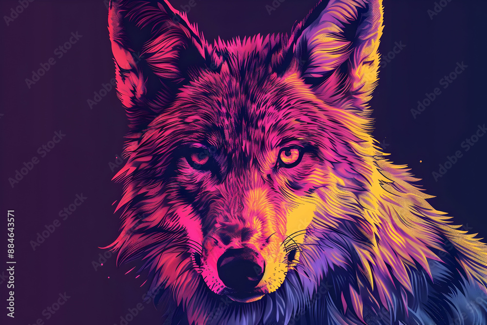 Neon Wolf Portrait Neon Wolf Portrait