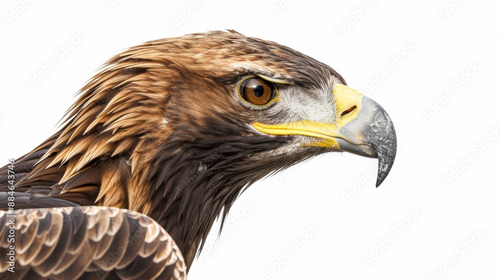 Obraz premium Golden eagle staring intensely, showing its powerful beak and feathers in great detail