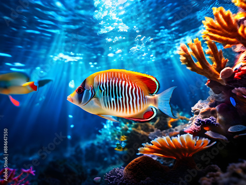 colorful fish under the sea made with generative AI