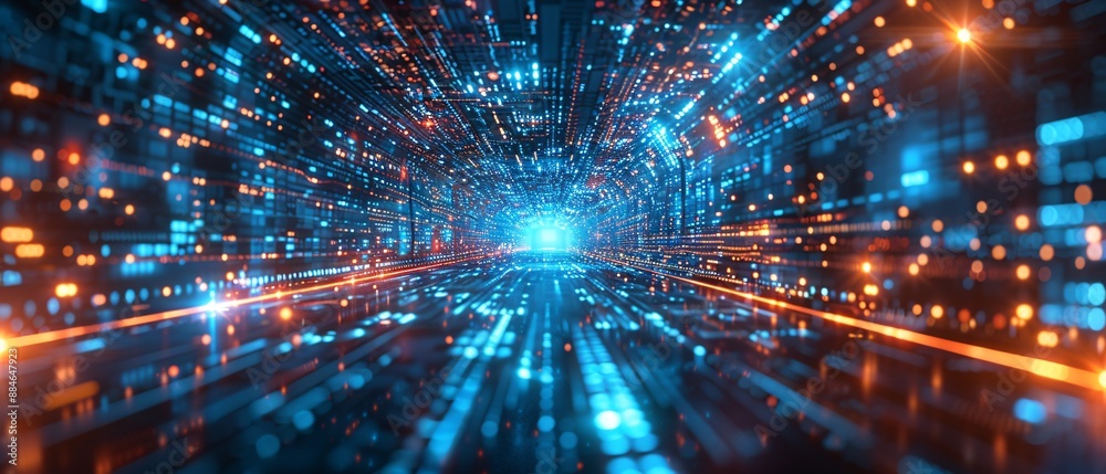 Technology background showing high-speed data transfer. Technology background showing high-speed data transfer.