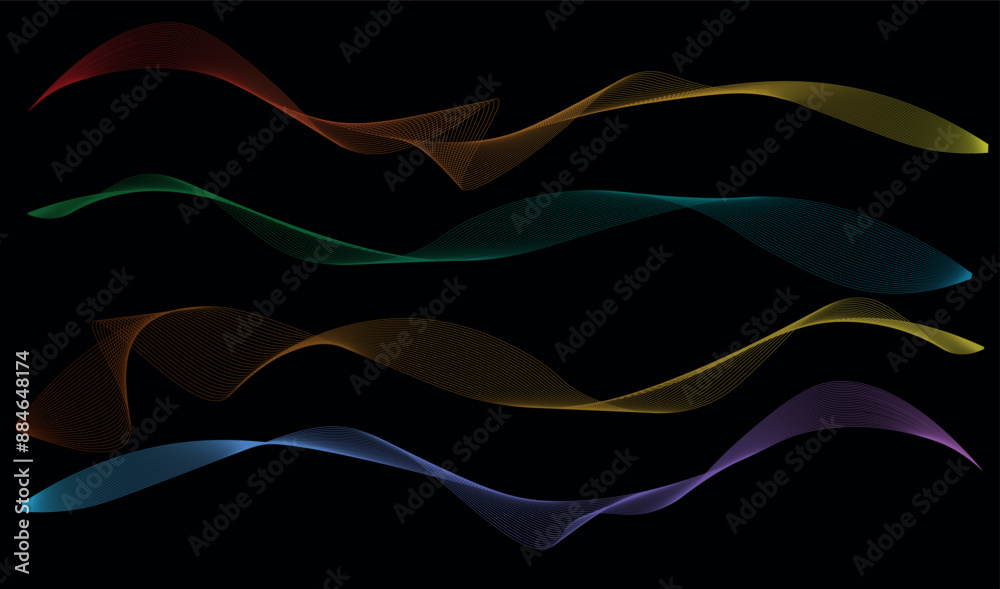 Fototapeta premium abstraction design dark background waves graphics