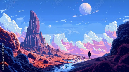 Anime style cartoon style bacckground