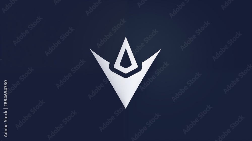 Minimalist Geometric Logo with White Abstract Design on Navy Background Minimalist Geometric Logo with White Abstract Design on Navy Background