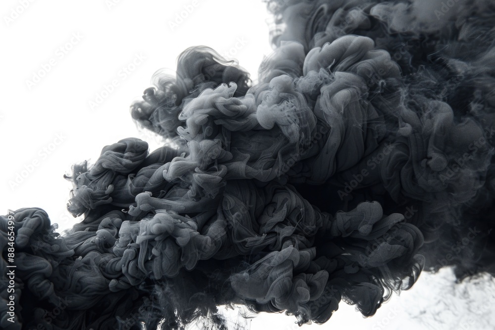 A dense cloud of black smoke fills the air, obscuring visibility A dense cloud of black smoke fills the air, obscuring visibility