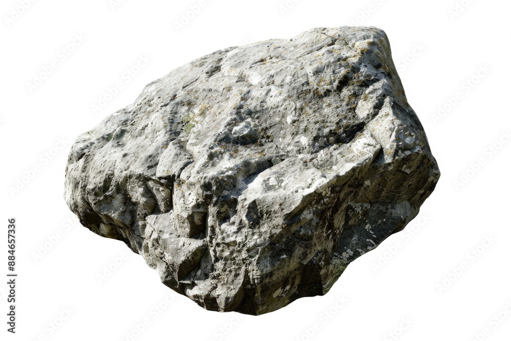 A close-up of a large rock with a smooth surface, set against a plain white background A close-up of a large rock with a smooth surface, set against a plain white background